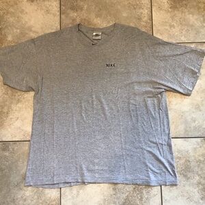 90s Vintage Nike Center Swoosh T Shirt Gray Embroidered White Tag - Mens XL